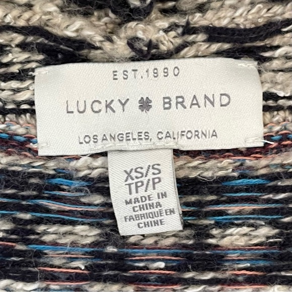 Lucky Brand Southwest Aztec pattern open cardigan XS - Picture 7 of 12
